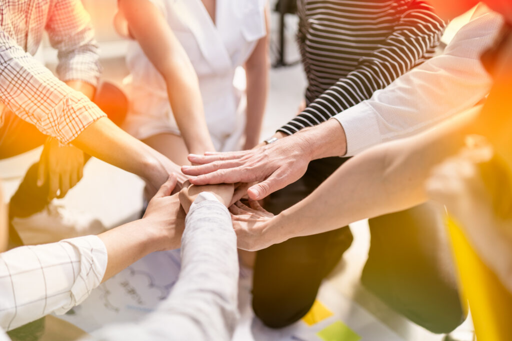 Background,Of,Diversity,Human,Bare,Hands,Join,Together,In,The