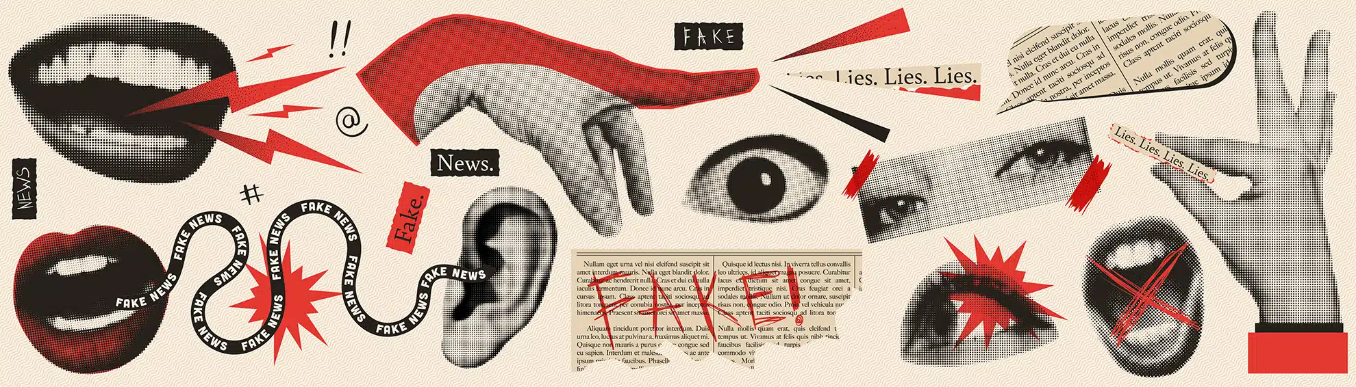 fake news collage